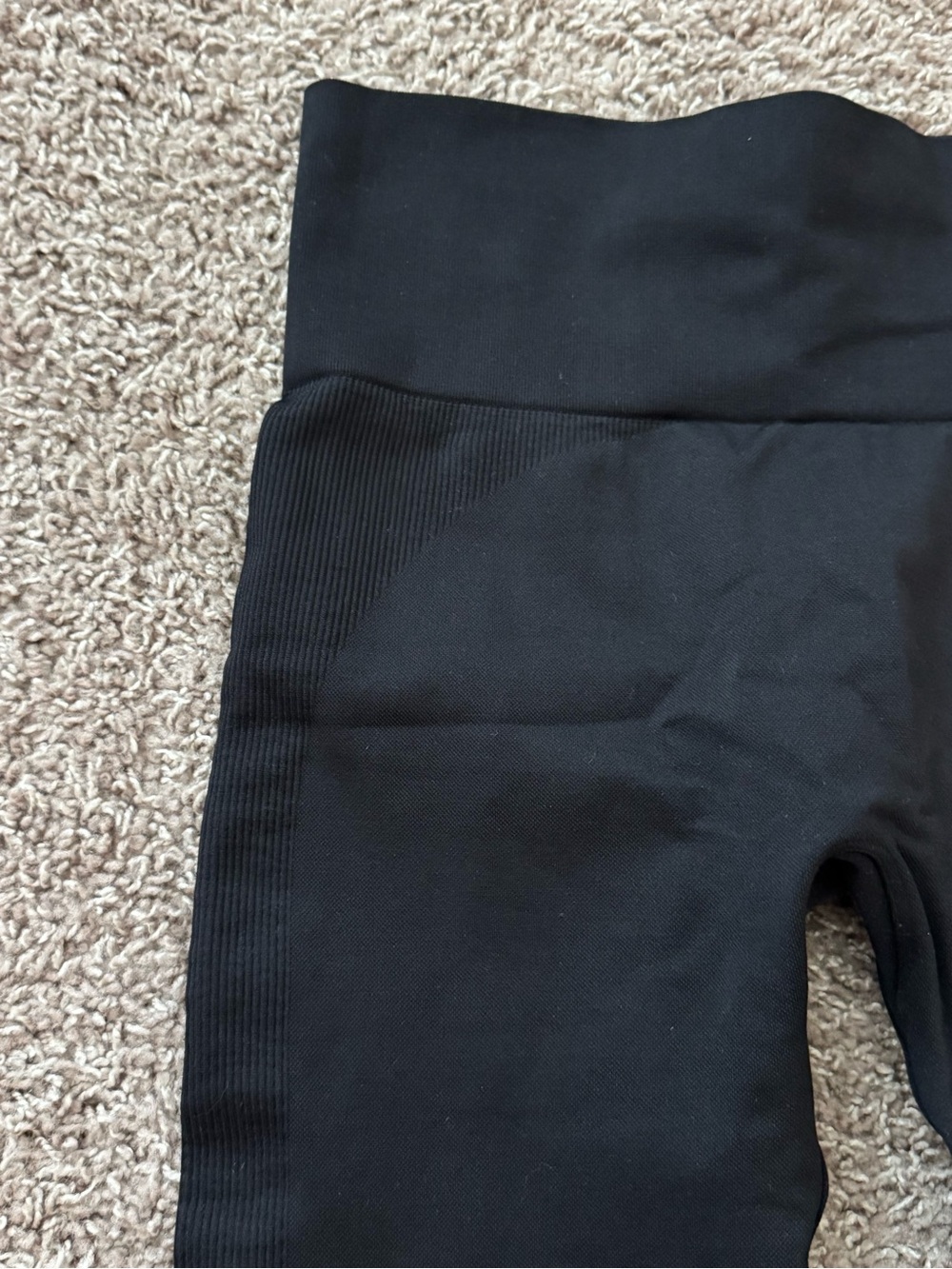 Set Active Ribbed High-Waist Black Leggings - Picture 2 of 3